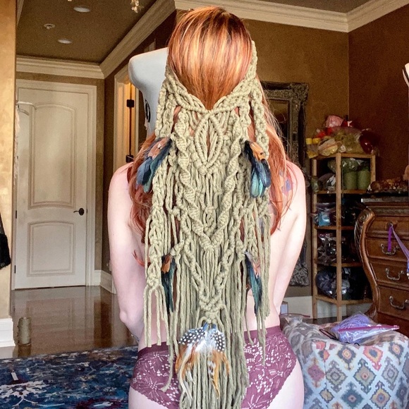 Handmade Macrame Crochet Headband Festival GoodVibeGoda - Picture 4 of 11